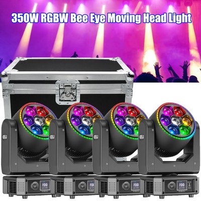 350W LED RGBW Bee Eye Beam Wash Zoom Moving Head Light DMX Stage Lighting w/Case
