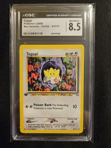 Togepi (1st Edition) graded CGC 8.5 for sale on eBay