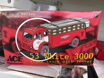 #ad 1ST Gear Ace Hardware 1953 White 3000 Stake Body with lumber 1:34 scale 1997 $25.46