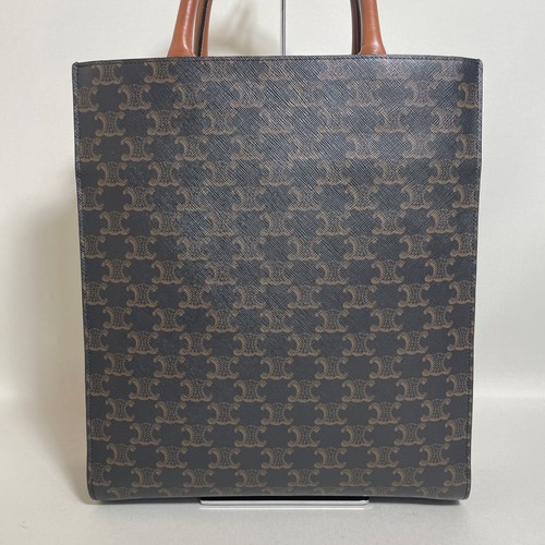 CELINE Small Vertical Cabas 2Way Tote Bag Brown Macadam PVC Strap Logo Authentic - Picture 12 of 24