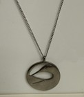 Vintage Pewter Kenneth Kantro Preening Loon Pendant Sterling Chain Necklace — photo 2