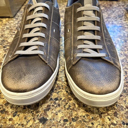 Martin Dingham Brown Distressed Leather Finish Mens Size 11 M Sneakers - Picture 3 of 17