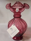 Fenton Vase Cranberry 100 Year Anniversary #1588CC In Original Box