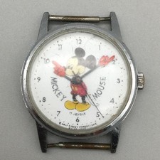 Vintage Mickey Mouse Boys Watch 32mm Bradley Time NON WORKING FOR PARTS