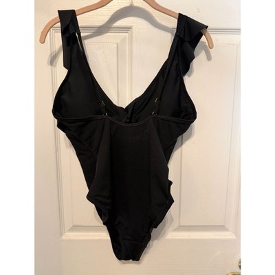 Black Sand and Shore size M ruffle top one piece swimsuit