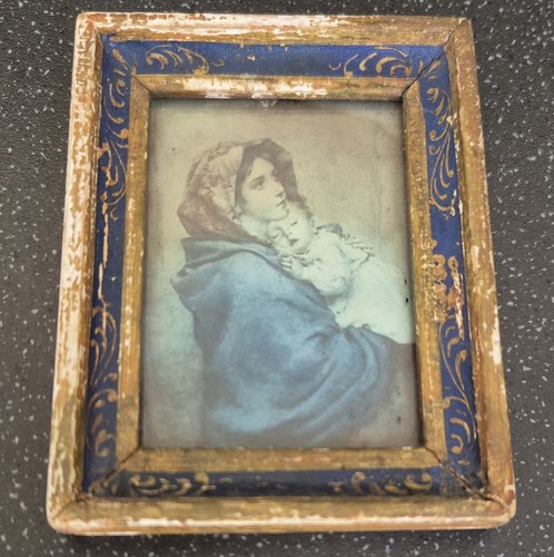 Vintage Dolls House Miniature Framed Picture Mother & Child Hand Made Original