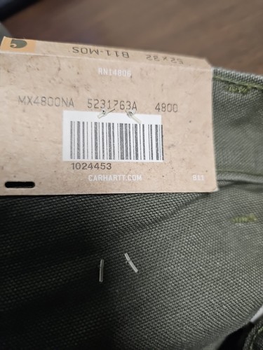 Carhartt Washed Duck Arbeits-/Schreinerlatzhose Größe 52x32 B11 - MOS olivgrün - Bild 7 von 8