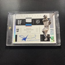 2021  National Treasures Holo Silver /10 Monte Harrison Auto 4 color patch 