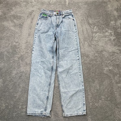 Empyre Jeans Womens Small Blue Tori Straight Leg Denim Distressed Light Wash