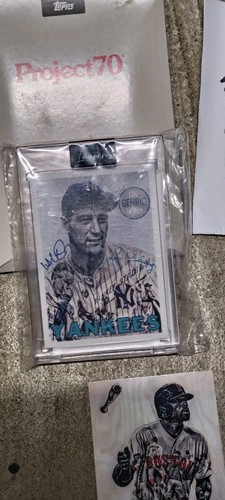 2021 Topps Project 70 Card #70 Lou Gehrig by Lauren Taylor BLUE /150 SIGNED - Picture 2 of 7