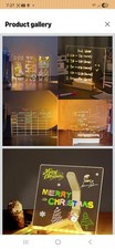 LED Note Board with Colors, Acrylic Dry Erase Board with Light,Stand as a Glow M