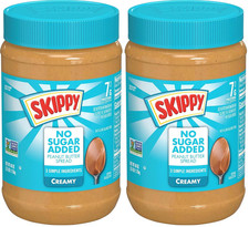 SKIPPY Creamy Peanut Butter Spread, No Sugar Added, 40 Oz Jar Pack of 2 