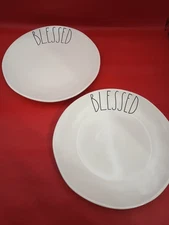 (2) Rae Dunn Artisan Collection Farmhouse Dinner Plate 11" (Blessed) #239