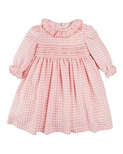 Pepa London Gingham Smocked Ruffle Collar Dress