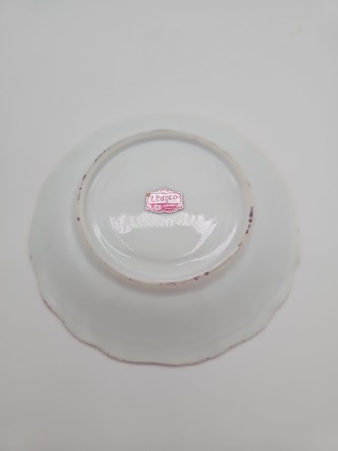 Vintage Ucagco China Footed Tea Cup & Saucer Leaves/Cream Foil Label Japan - Picture 3 of 5
