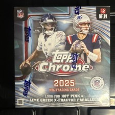 🔥 2025 TOPPS CHROME FOOTBALL MEGA BOX FACTORY SEALED NEW IN HAND FAST SHIP