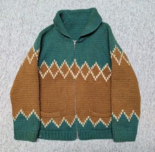 vintage COWICHAN sweater XL green GEOMETRIC w...