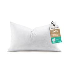 12x20 Feather Lumbar Pillow Insert Decorative Throw Pillow for Bed Couch White