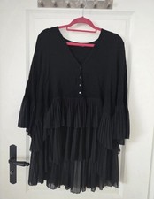 Zara Wunderschöne Bluse , Tunika Schwarz XL 42/44 , Figurschmeichler,neuwertig 