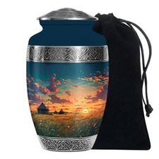 Sunset Cremation Urn for Ashes Adult Women  Men, Funeral Urn, 10 Inch