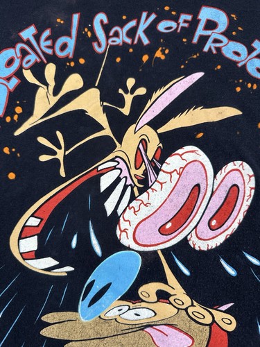 Retro Original Ren & Stimpy Show T-Shirt 1992 MTV USA - Tag Removed - Picture 11 of 23