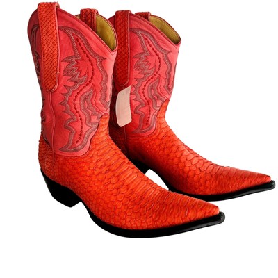 Old Gringo Women's Python Boot Bright Coral Size 8.5 NEW Hand Stitched Low Point