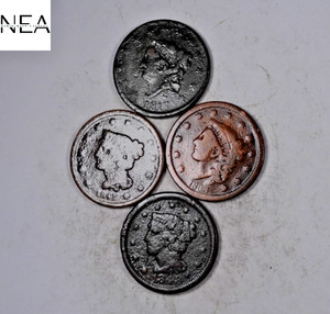 1817+1838+1841+1848 Coronet Head + Braided Hair Large Cent Set/Lot ~ ZL78