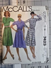 Vintage 1981 McCall's 7423 Misses Size 6 Uncut Dress Stretch Knit 