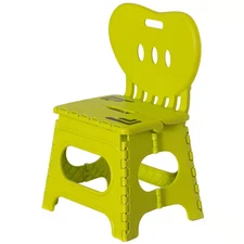 Plastic Foldable Step Stool with Back Support, Kids Stepping Stool and Bathroom