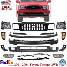 Front Bumper Primed With Grille Assembly Kit For 2001-2004 Toyota Tacoma 2wd