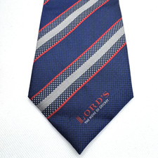 Mens Tie Navy Blue Red Silver Repp Silk 10cm W 150cm L Lords The Home Of Cricket
