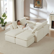 Modern Cloud Sofa w/ Corduroy Fabric, Comfortable Seating for Living Room