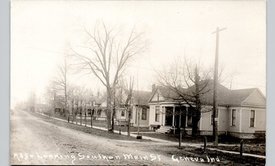 #ad MAIN STREET geneva in c1910 postcard indiana real photo rppc houses residential $20.00