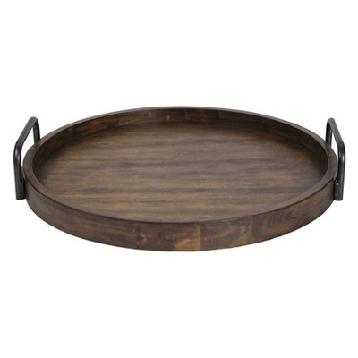 Reine  - 23.5 inch Round Wooden Tray Accessories Uttermost 18749