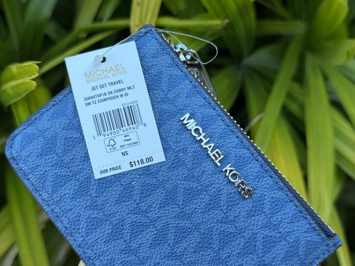 Michael Kors Jet Set Travel SM Coin Pouch ID Key Holder Wallet MK