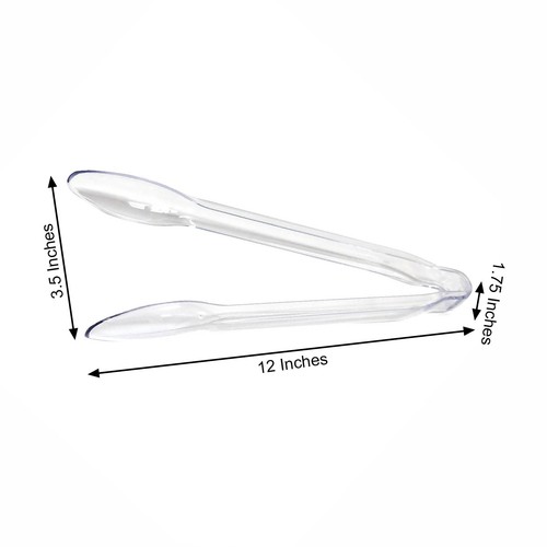 3 CLEAR 12" Plastic SERVING TONGS Disposable Tableware Party Events Supplies - 第 2/8 張圖片