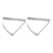 2pcs Perforated Cake Rings 5.12" Stainless Steel Fan-shaped Tartlet Ring