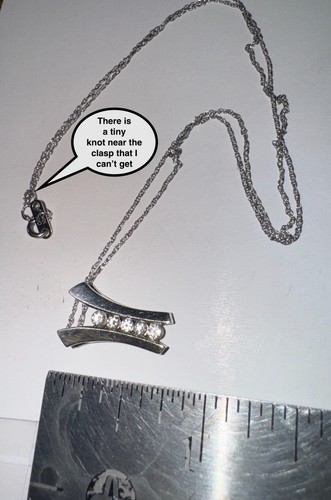 SPECTACULAR 10K Gold 5-Diamond Ladder Journey Pendant & Chain 2.6 grams TW G-204 - Picture 5 of 19