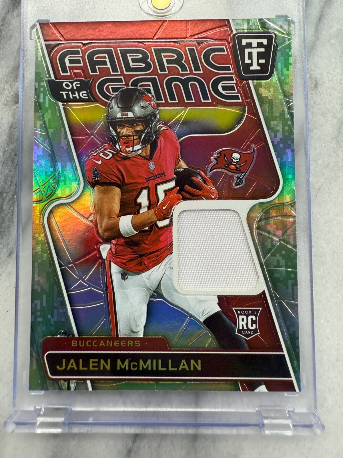 Jalen McMillan Panini Totally Certified Fabric of the Game Rookies #FGRJLM Mirror Platinum Camo