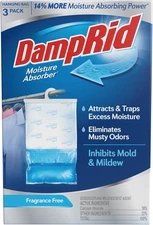 DampRid Fragrance Free Hanging Moisture Absorber, 16 oz., 3 Pack - Blue 