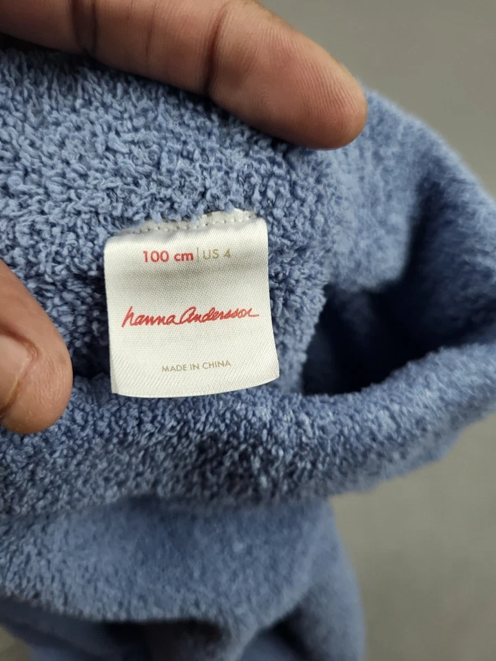 Pantalones Hanna Andersson Terrycloth Pierna Ancha Niñas 100 cm EE. UU. 4 Azul Suave Elástico Foto 4 de 4