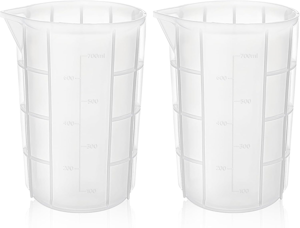 Silikon Messbecher, 2 StüCk 700Ml Silikonbecher Zum GießEn, Mischbecher Epoxidha-image