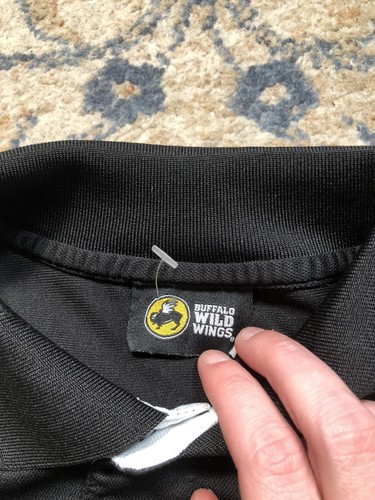 Buffalo Wild Wings Shirt Mens Size M Black Employee Uniform Short Sleeve Polo - Picture 7 of 9