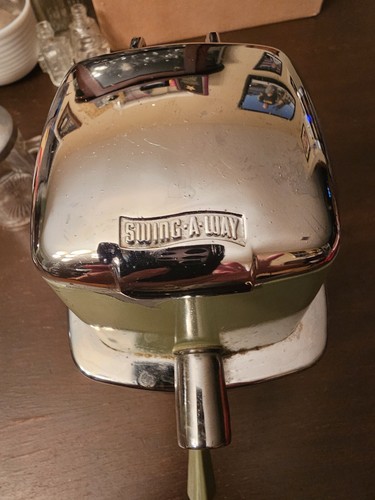 Vintage Swing Away Ice Crusher Avocado/Chrome Hand Crank USA Made - Picture 12 of 12