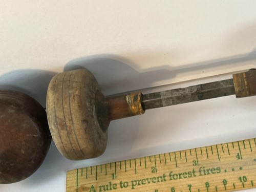 Lot 10 Antique Wood Door Handles Spindles Mortise Catch Wooden Art Deco Salvage - Picture 13 of 14