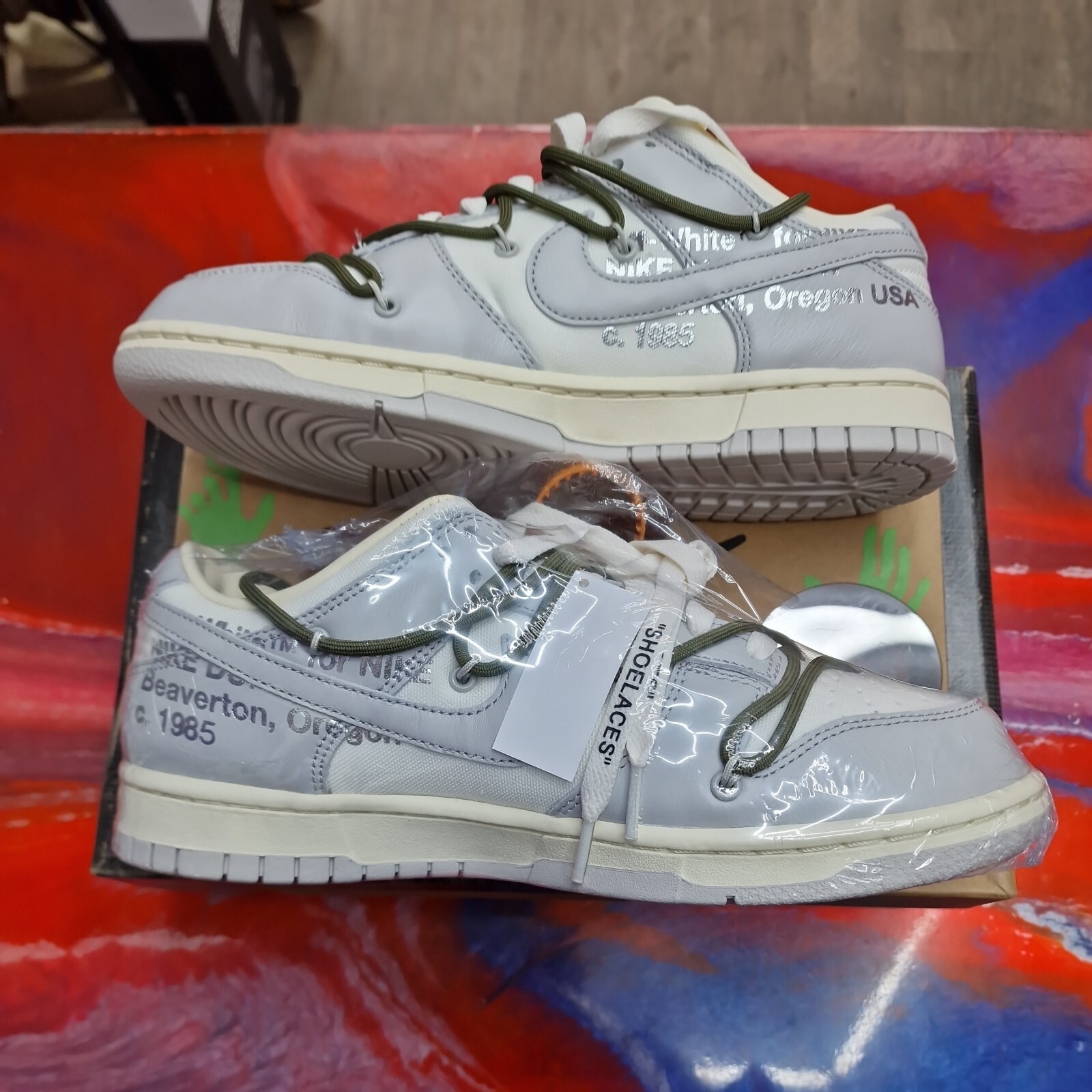OFF WHITE X NIKE Nike Dunk Low x Off White 'Lotto 22' Taglia UK 7 Nuove con scatola