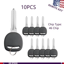 Lot 10 for Replacement Transponder Ignition Chip Key Uncut Blade Blank B111-PT