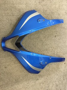 07-12-HONDA-CBR-600RR-FRONT-UPPER-NOSE-FAIRING-COWL-SHROUD-OEM-BLUE-ABS-PLASTIC