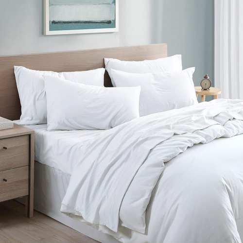 Garment Washed 6-Piece Microfiber Sheet Set White King - Picture 7 of 12