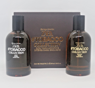 Zara TOBACCO Rich Warm Addictive + Intense Dark Set Eau Toilette Men 3.4oz  100ml